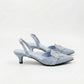 Denim Slingback Kitten Pumps