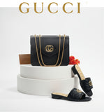 Gucci bag and Slipper