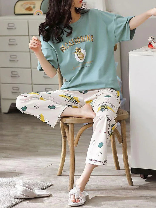 Vacationing Printed Pj Suit