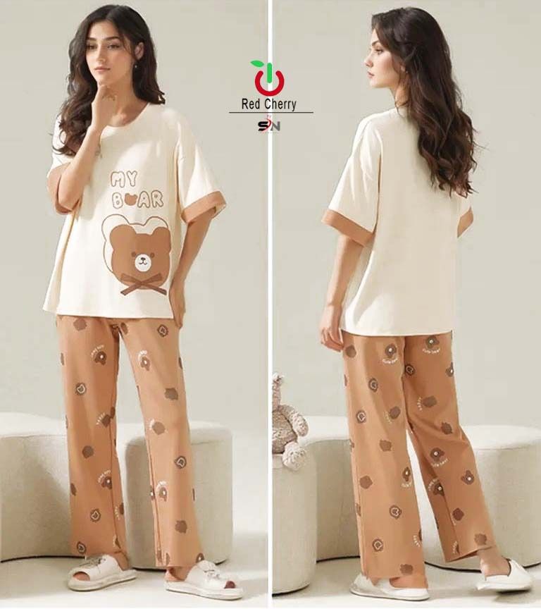 Brown Bear Printed PJ Suit