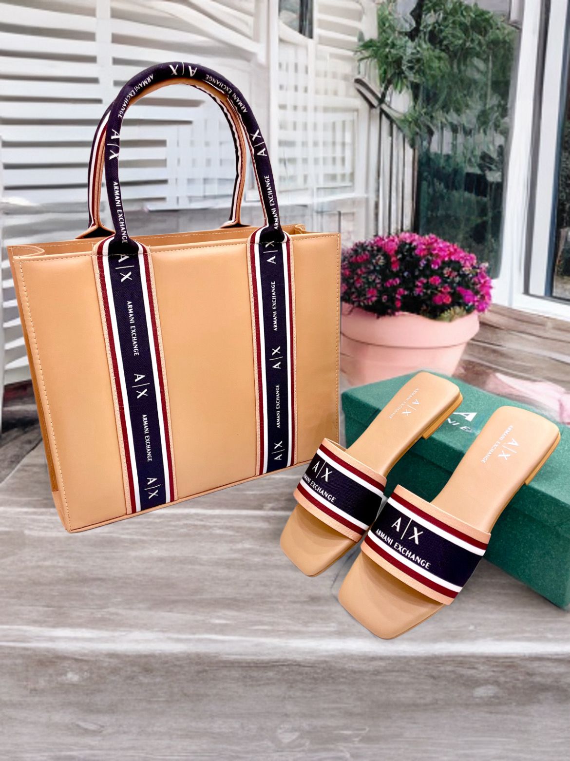 Armani Slipper & Bag Set