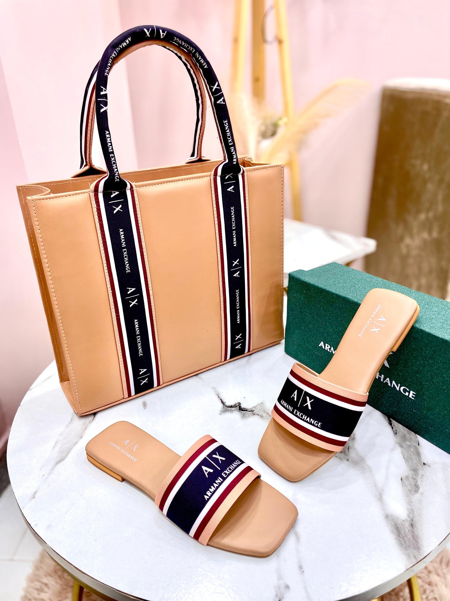 Armani Slipper & Bag Set