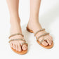 ZARA STONE EMBROIDERED FLATS