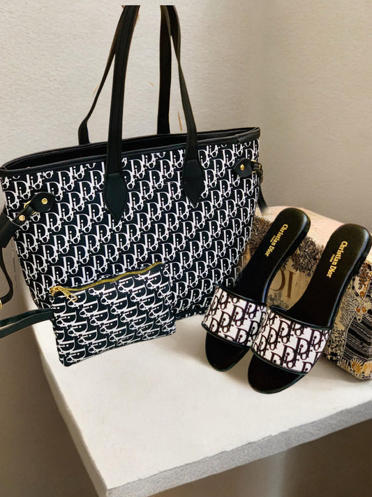 Dior Slipper & Tote Bag Set