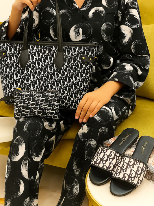 Dior Slipper & Tote Bag Set