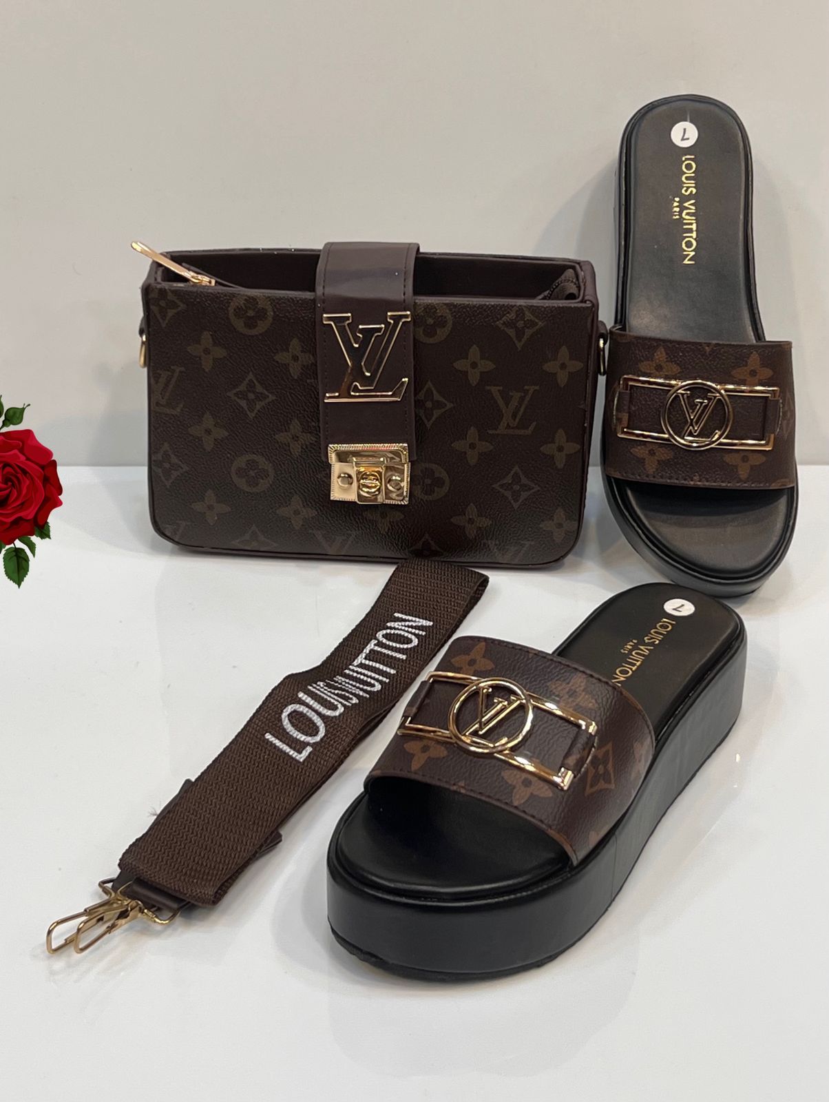 LV Wedge Slipper Bag Set
