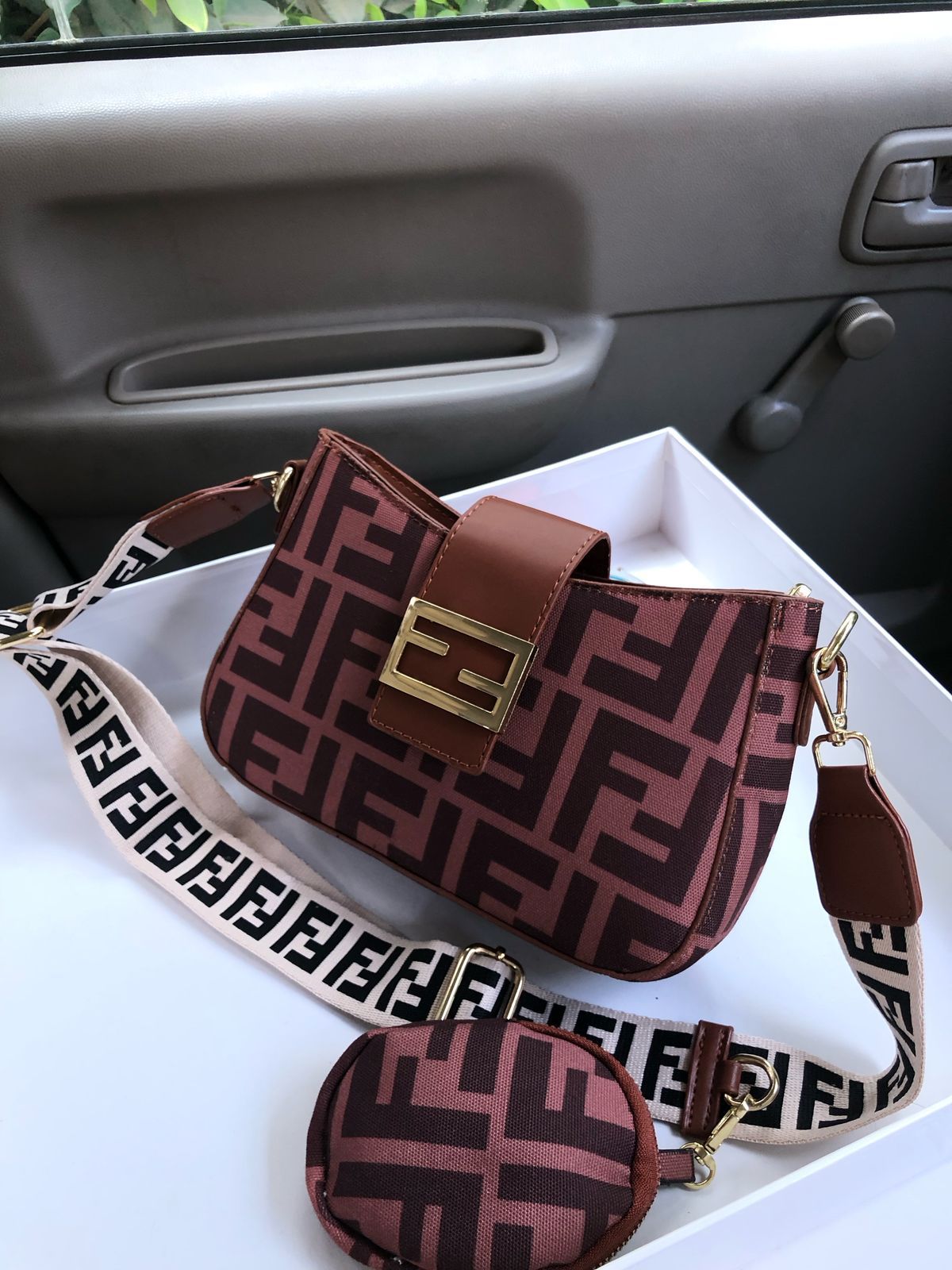 FENDI 2 PIECE CROSS BODY BAG