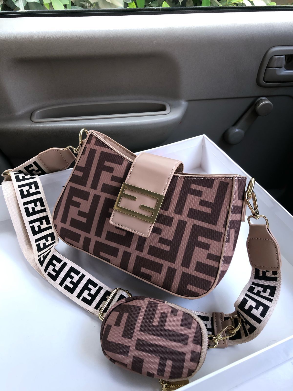 FENDI 2 PIECE CROSS BODY BAG