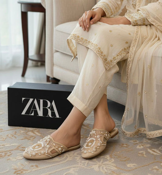 Zara Imbroidery  flat pumps
