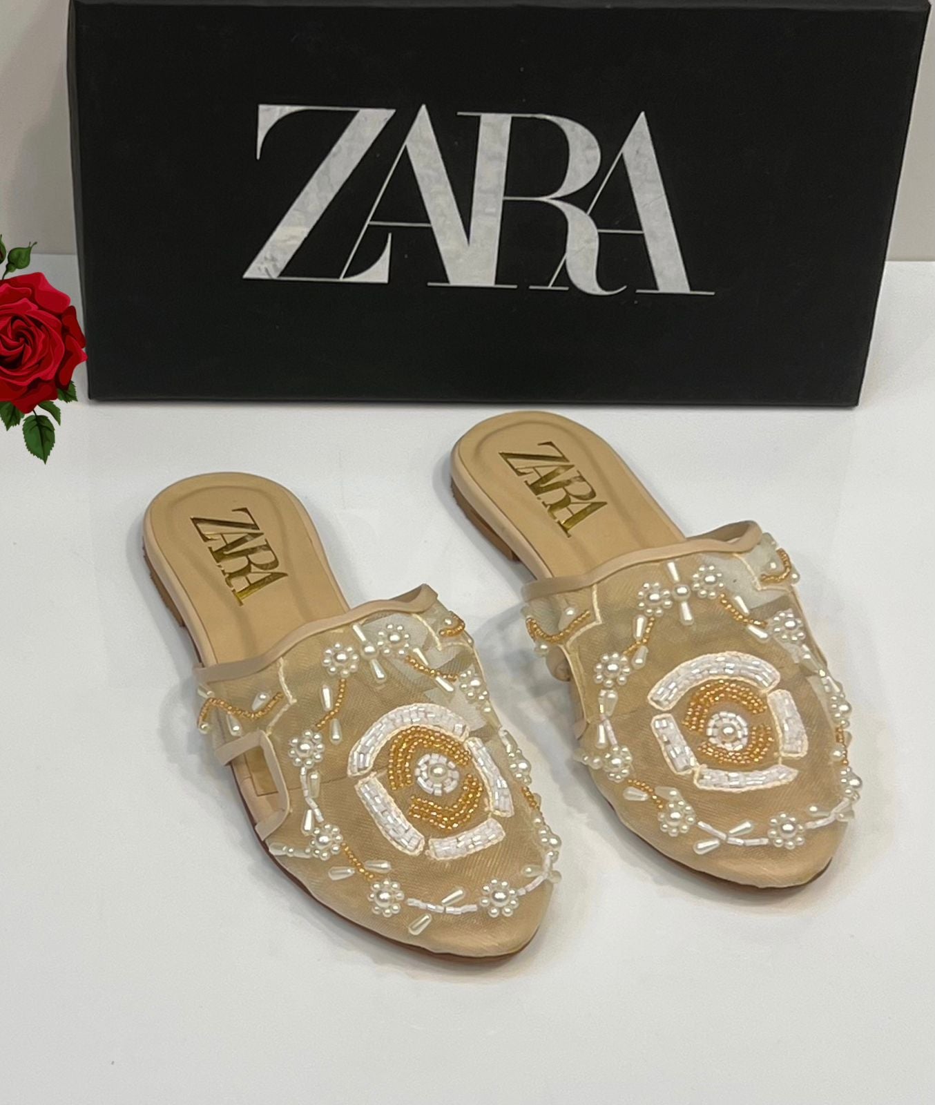 Zara Imbroidery  flat pumps