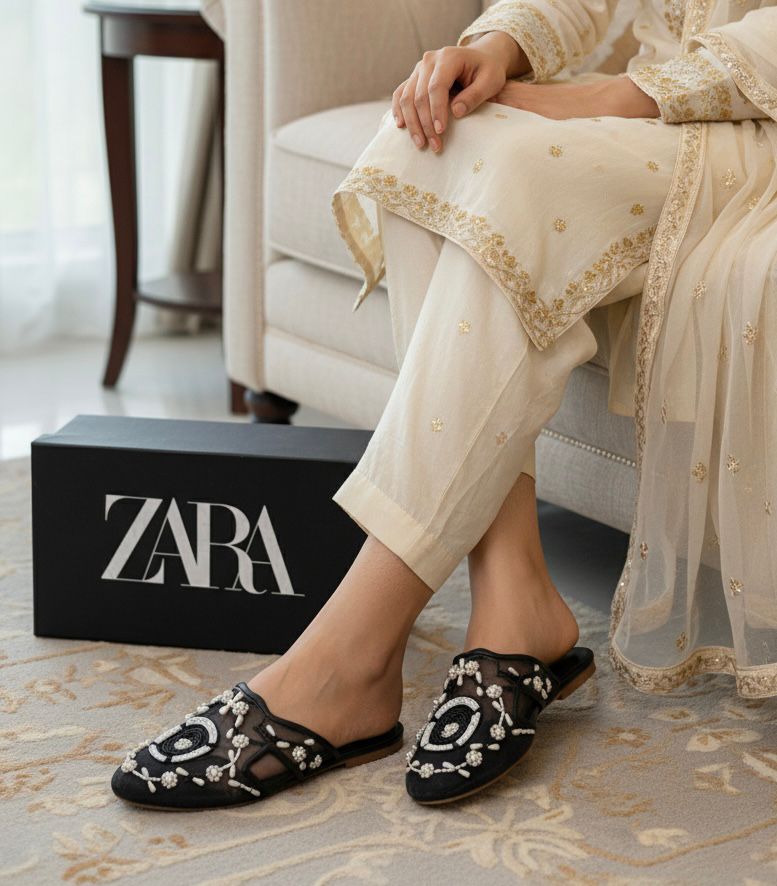 Zara Imbroidery  flat pumps