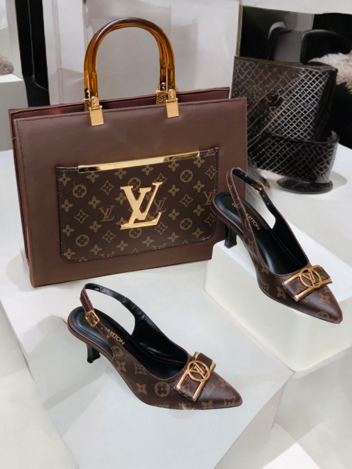 LV Heel & Bag Set
