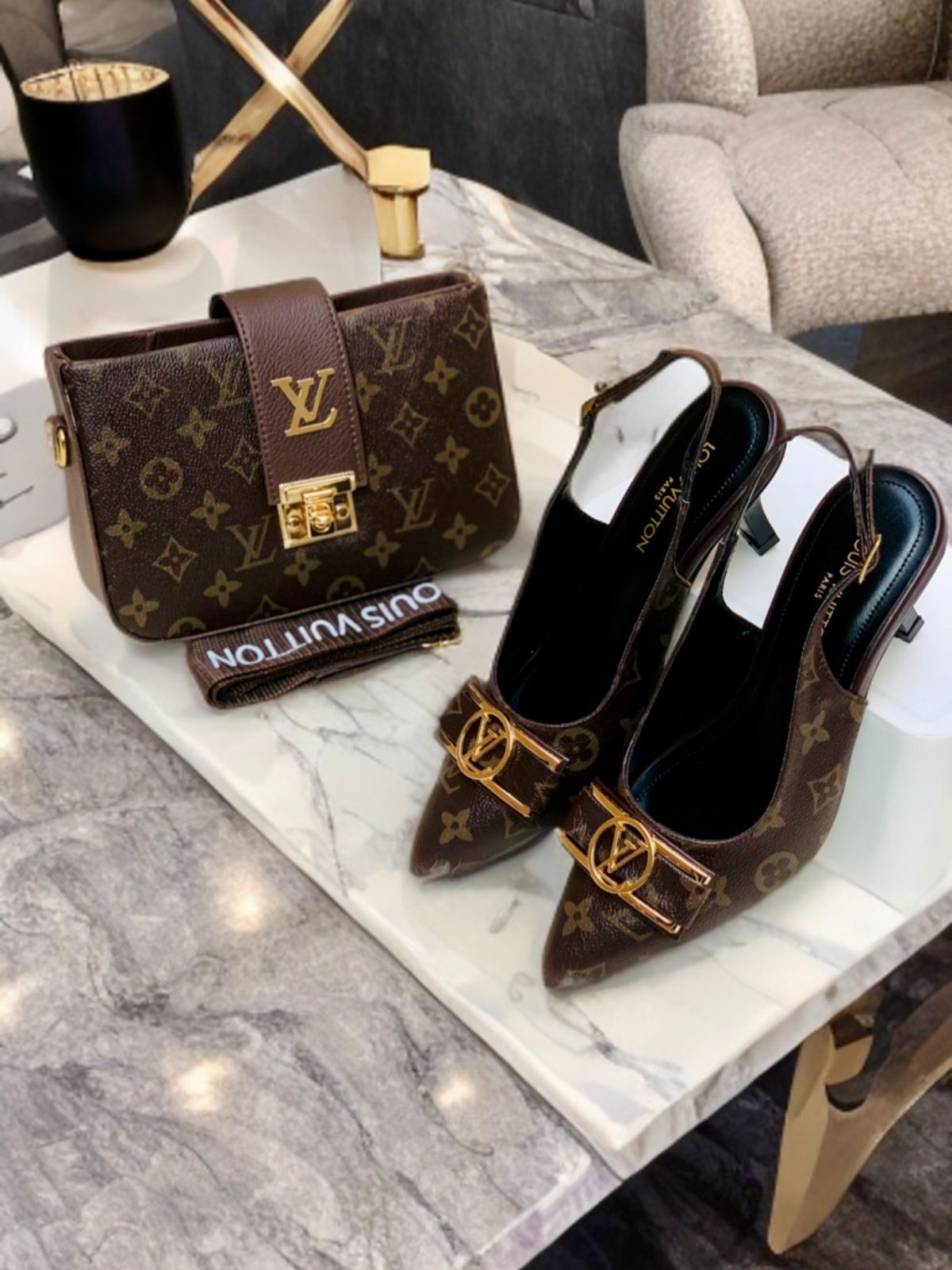 LV Heel Crossbody bag Set