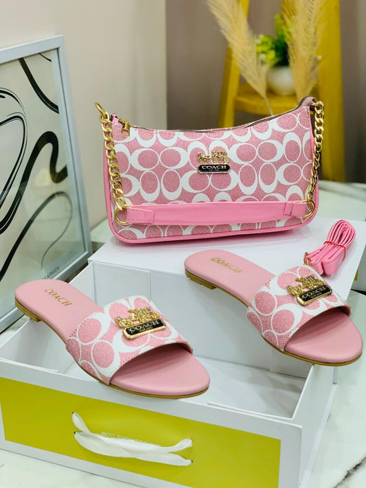 Coach Slipper & Crossbody Bag Set