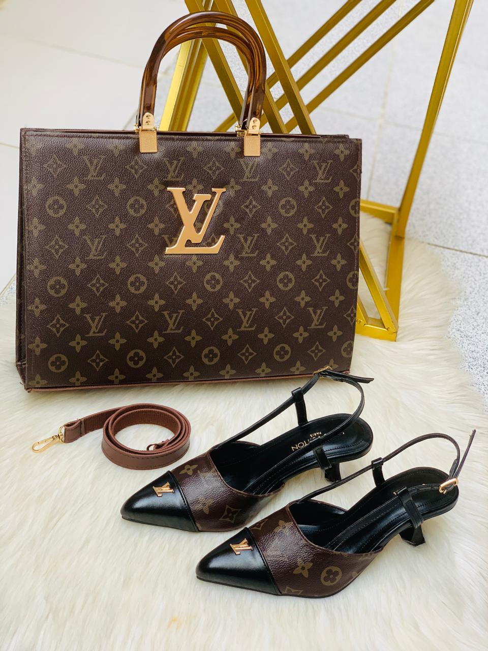 LV heel handbag set for women