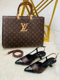 LV heel handbag set for women