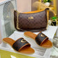 Coach C Buckle Flat Slipper & Crossbody bag Set