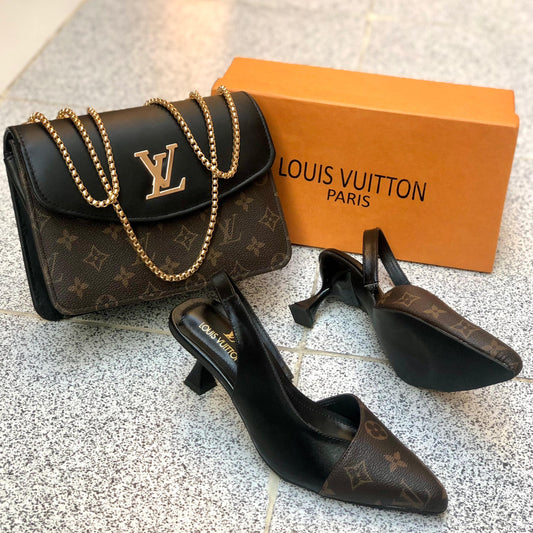 L V Heels &Bag set