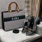 Zara Check Block Heel & Bag Set