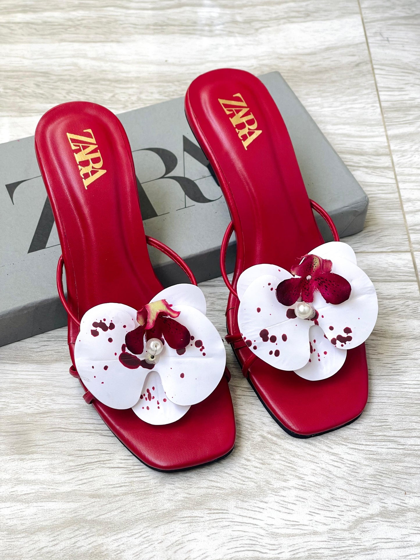 ZARA FLOWER HEELS