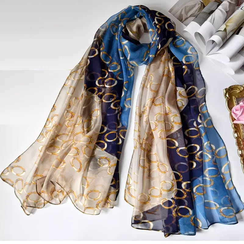 Exotic Ombre Leopard Satin Silk Scarf
