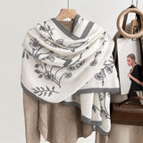 Grey and White Monochrome Botanical Wrap