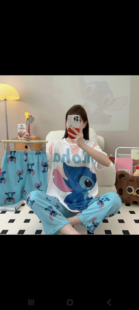 Printed Soft Cotton 3pc Night Suit