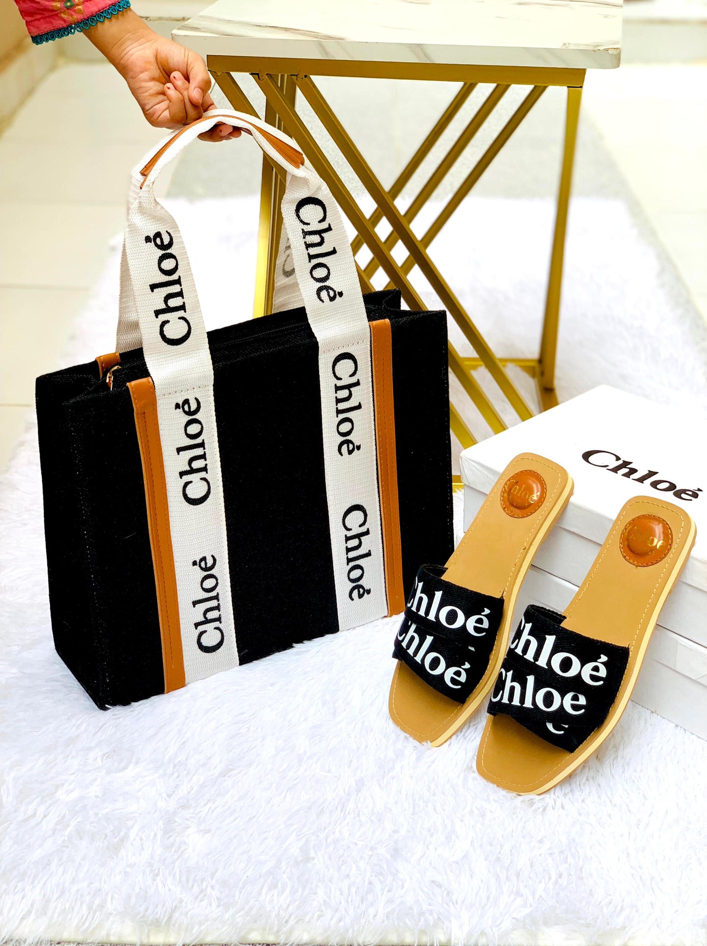 Chole Slipper & Bag Set