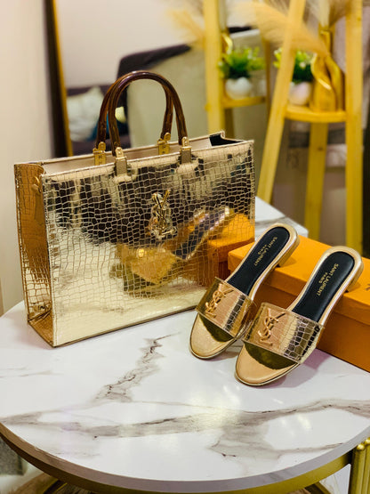 Yves Saint Laurent Slipper & Bag Set