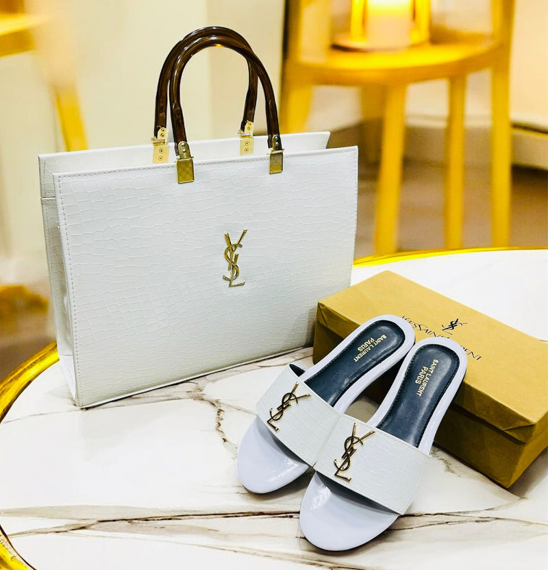 Yves Saint Laurent Slipper & Bag Set