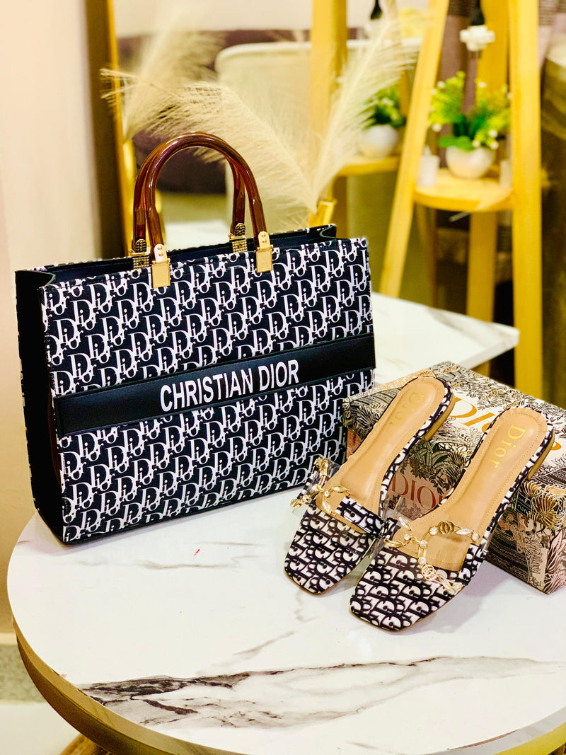 Christian Dior Slipper & Bag Set