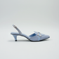 Denim Slingback Kitten Pumps
